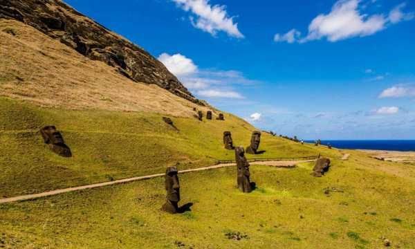 以巨大石雕像闻名世界的岛屿是,复活节岛是哪个国家的领土图1