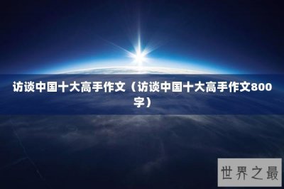 ​访谈中国十大高手作文（访谈中国十大高手作文800字）