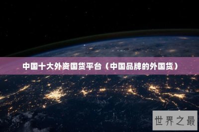 ​中国十大外资国货平台（中国品牌的外国货）