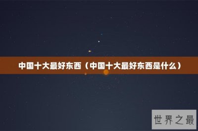 ​中国十大最好东西（中国十大最好东西是什么）