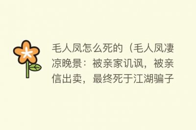 ​毛人凤怎么死的（毛人凤凄凉晚景：被亲家讥讽，被亲信出卖，最终死于江湖骗子