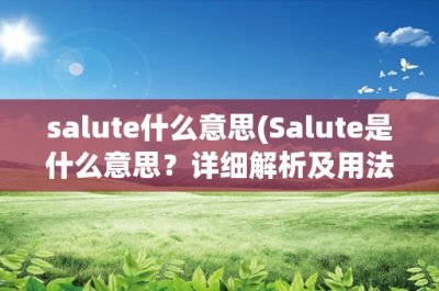 ​salute什么意思(Salute是什么意思？详细解析及用法说明)