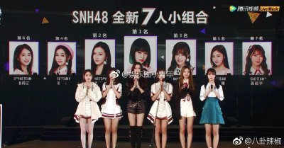 ​SHN48全新7人小组合，徐子轩排名第一，有pick的嘛